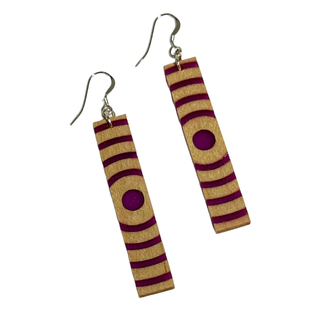 Wood and Epoxy Earrings by Brett Ford