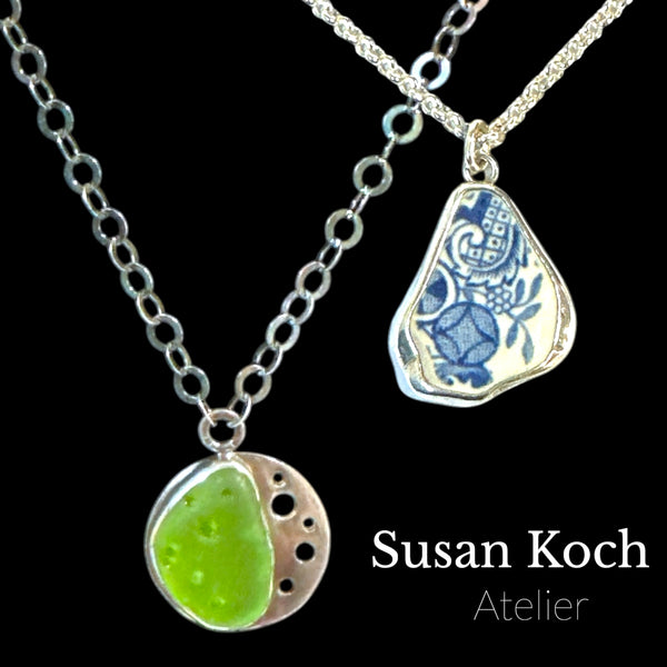 Susan Koch Sea Glass and Silver Necklace Collection