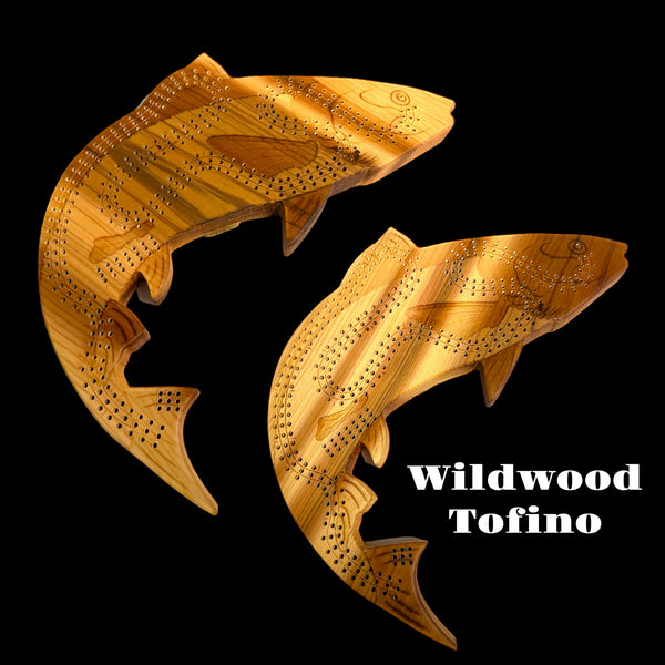 Cedar Salmon Cribbage Board - Wolfwood Tofino