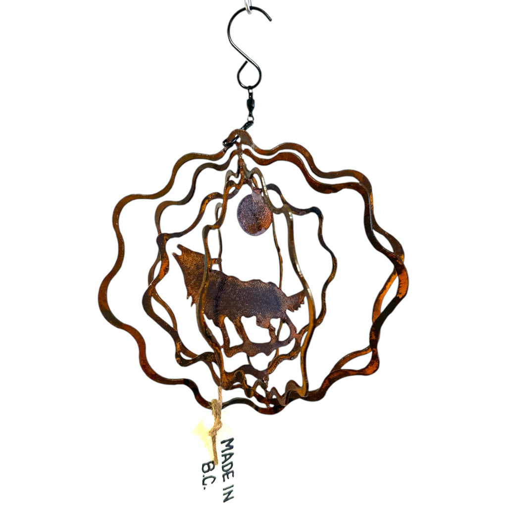 Rusted Metal Hanging Spinners by Indoor Outdoor