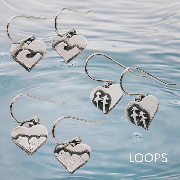 Heart Earrings with Westcoast Design