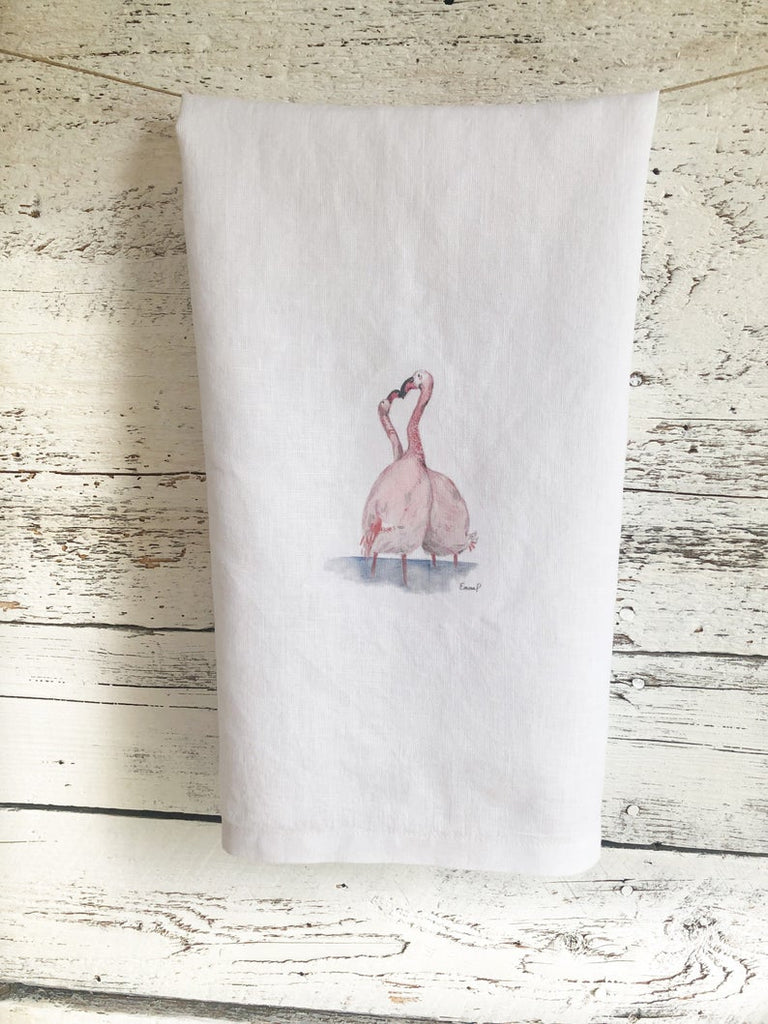 Tea Towels by Emma Pyle, Flamingos