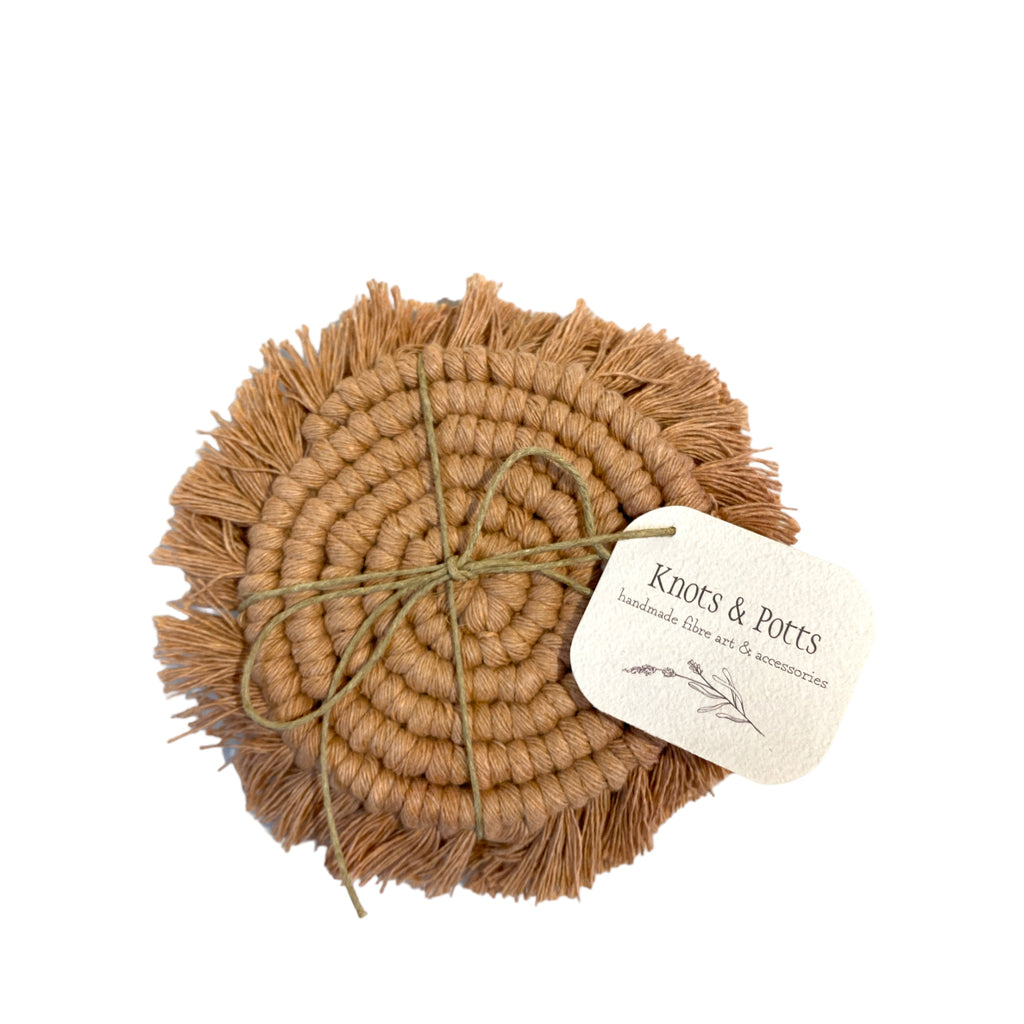 Macrame Coasters by Knots and Potts