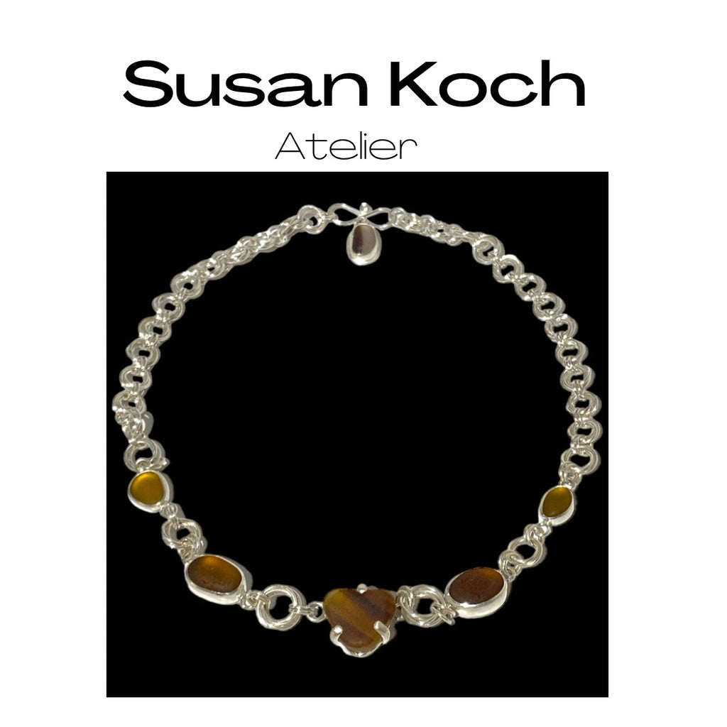 Sue Koch Sea Glass and Silver Necklace Collection 