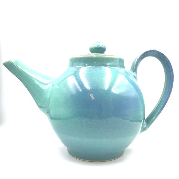 Ceramic Tea Pot in Aqua Design