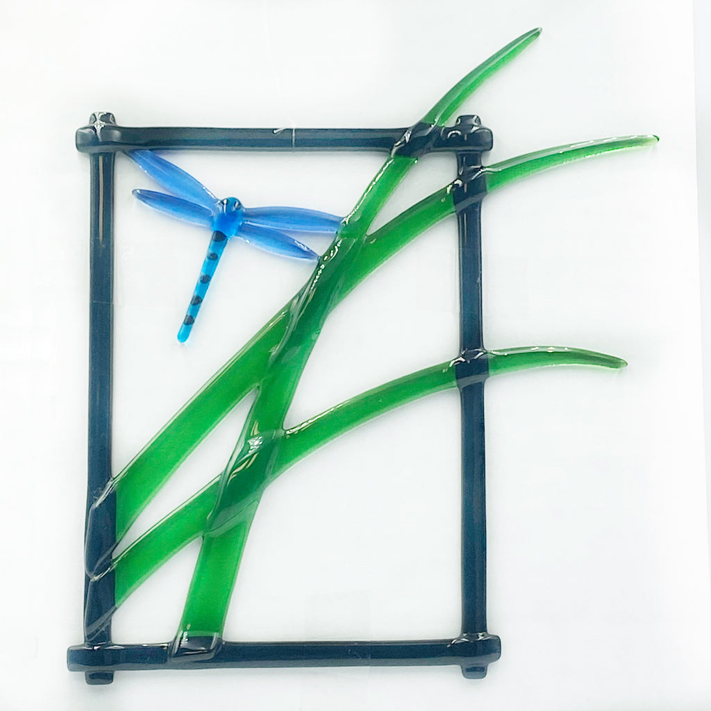 Diane Piercy's Hanging Fused Glass Art, Dragonfly - Side Street Studio